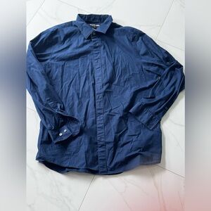 Michael Kors XL Navy Long Sleeve Men’s Button Up Shirt